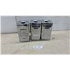 Image 1 : Vintage A. R. Lite "The Queen Line" 4-Piece Chrome Kitchen Canister Set, Coffee, Tea, Flour, Sugar