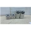 Image 2 : Vintage A. R. Lite "The Queen Line" 4-Piece Chrome Kitchen Canister Set, Coffee, Tea, Flour, Sugar