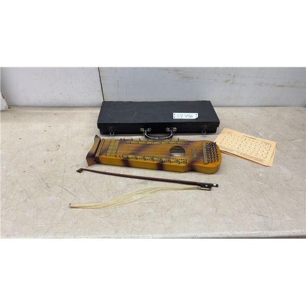 Vintage Marx Violin-Uke Zither with Bow, Case, and Sheet Music, Marxochime Colony, Circa 1920s