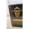 Image 5 : Vintage Flat-Top Steamer Trunk with Wooden Slats, Brass Hardware,