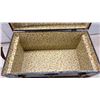 Image 6 : Vintage Flat-Top Steamer Trunk with Wooden Slats, Brass Hardware,