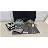 Image 1 : Silverplate Serving Spoon Set, Cut Crystal Bowl, Brass Candlesticks, Casserole Dish, Monogrammed