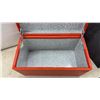 Image 5 : Vintage Faux Leather Vinyl Record Storage Box With Padded Lid, 14" x 24" x 11"