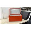 Image 6 : Vintage Faux Leather Vinyl Record Storage Box With Padded Lid, 14" x 24" x 11"