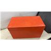 Image 7 : Vintage Faux Leather Vinyl Record Storage Box With Padded Lid, 14" x 24" x 11"