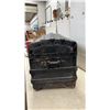 Image 2 : Antique Late 19th/Early 20th Century Domed Humpback Trunk with Metal Cladding and Rivets