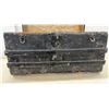 Image 9 : Antique Late 19th/Early 20th Century Domed Humpback Trunk with Metal Cladding and Rivets