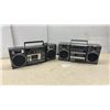 Image 1 : Sanyo M9811 Stereo Radio Cassette Recorder, Toshiba RT-200S Boombox, & Power Cords