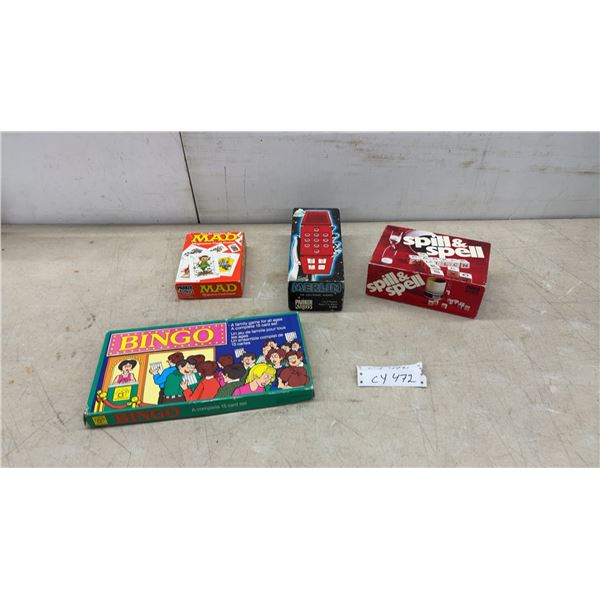 Vintage Parker Brothers Merlin Electronic Wizard Handheld Game, Bingo, MAD Card Game and More