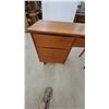 Image 3 : Mid-Century Modern Danish Teak Desk with Three-Drawer Pedestal and Tapered Legs 30" x 42" x 18"