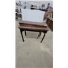 Image 1 : Antique Mahogany Chippendale-Style Drop-Leaf Console Extension Table With Brass Hardware 31" x 38"