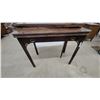 Image 2 : Antique Mahogany Chippendale-Style Drop-Leaf Console Extension Table With Brass Hardware 31" x 38"