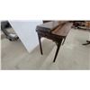 Image 3 : Antique Mahogany Chippendale-Style Drop-Leaf Console Extension Table With Brass Hardware 31" x 38"