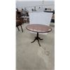 Image 1 : Oval Wooden Pedestal Stand with 4-Legged Base 30" x 36" x 28"