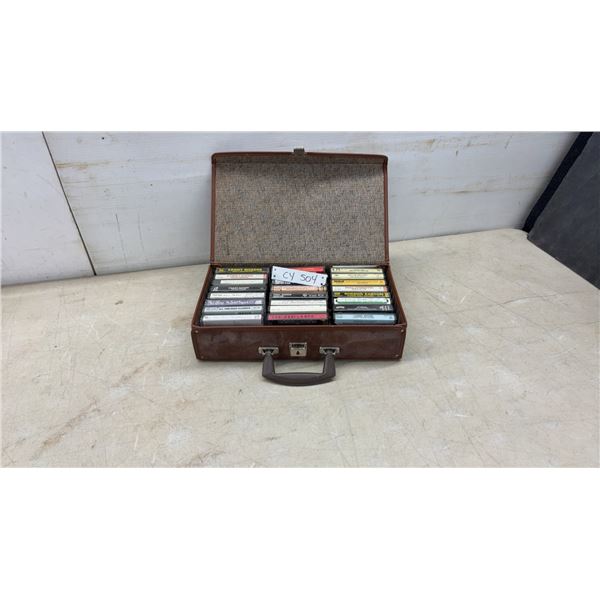Vintage Cassette Tape Case with Kenny Rogers, Bruce Springsteen, Lionel Richie, Phil Collins