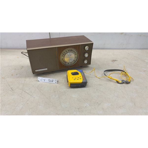 Granada AM/FM Tabletop Radio and Sony Walkman Sports WM-SXF44 Cassette Player with Headphones