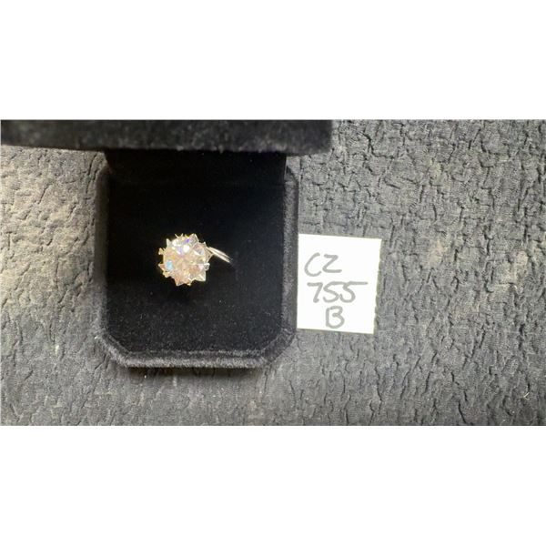 3.0ct Moissanite Snowflake Ring, 925 Sterling Silver with White Gold Overlay, D VVS1, GRA