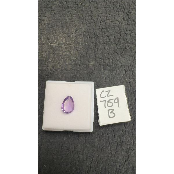 3.5 Carat Natural Royal Amethyst, Untreated, Pear Cut, 9.5mm x 13.2mm, Retail $230