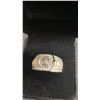 Image 2 : 925S 1.0ct Simulated Diamond (CZ) Man's Ring, Resizeable, Sterling Silver, White Gold Overlay