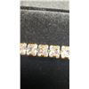 Image 2 : 18K Gold Plated 4.0mm Princess Cut Simulated Diamond (CZ) Tennis Bracelet 6 3/4"-7 3/4"