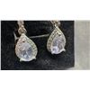 Image 3 : New 925 Sterling Silver 2.0ct Pear Cut Simulated Diamond CZ Halo Dangle Earrings