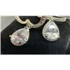 Image 4 : New 925 Sterling Silver 2.0ct Pear Cut Simulated Diamond CZ Halo Dangle Earrings