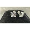 Image 3 : New 2.5ct Princess Cut Simulated Diamond CZ Stud Earrings in 925 Sterling Silver