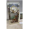 Image 2 : R. Carlyle Quartz Mirrored Wall Clock with Floral Design and "Kings at Sunset" Matted Print