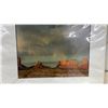 Image 6 : R. Carlyle Quartz Mirrored Wall Clock with Floral Design and "Kings at Sunset" Matted Print