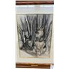 Image 4 : Framed 1999 German Shepherds Drawing by Sandra S. Cote and "First Light" Print by Evan J. Brukalo