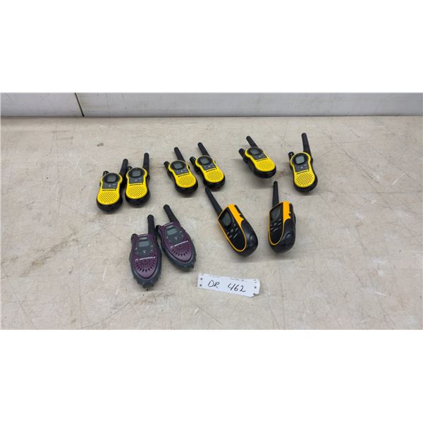 5 Sets Two-Way Radios: Uniden & Motorola. No Chargers
