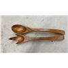 Image 8 : Large Monkey Pod All Wood Salad Set with 2 Servers, Plastic Bowl, Glass Pitcher,