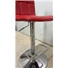 Image 7 : Pair of Modern Red Faux Leather Adjustable Swivel Bar Stools with Chrome Hydraulic Base
