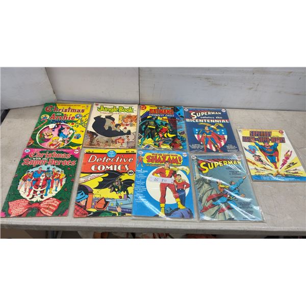 9 Vintage Large Comic Books: Detective Comics #27 (May 1939), Batman, Superman, Shazam