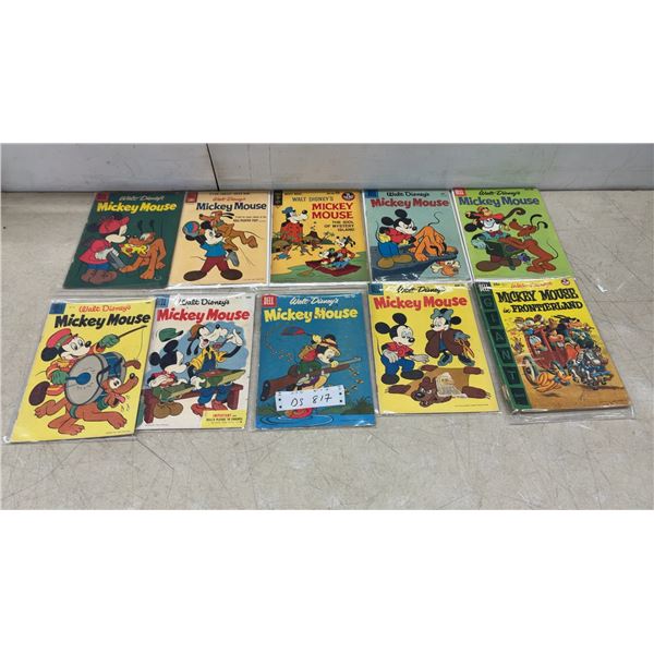 Vintage Walt Disney's Mickey Mouse Dell and Gold Key Comic Books, 1950s-1960s, Set of 10