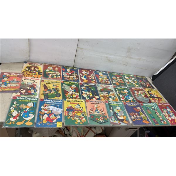 25 Vintage Dell Walt Disney's Comics and Stories, 10¢ and 15¢ Issues, Late 1940s to Early 1960s