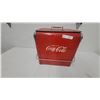 Image 1 : Vintage 1950s Coca-Cola Red Metal Picnic Cooler with Chrome Corners and Wire Bail Handles