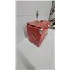 Image 3 : Vintage 1950s Coca-Cola Red Metal Picnic Cooler with Chrome Corners and Wire Bail Handles