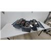 Image 1 : Beach Metal Toolbox with Six Folding Trays and Assorted Hand Tools and Hardware