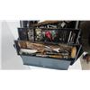 Image 3 : Beach Metal Toolbox with Six Folding Trays and Assorted Hand Tools and Hardware