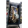 Image 4 : Beach Metal Toolbox with Six Folding Trays and Assorted Hand Tools and Hardware