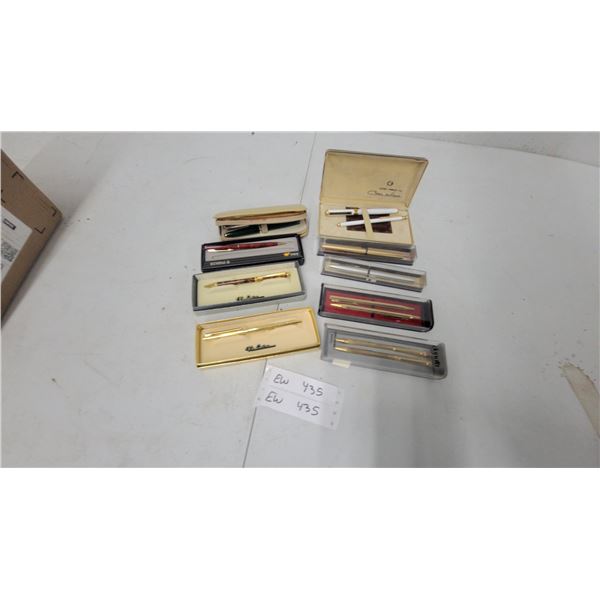 Collection of Vintage Pen Sets Including Pierre Cardin, Parker, and Val-Lera and More