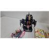 Image 2 : Vintage TOMY Tobor Remote Control Robot, Children's Cards Figurines, and More