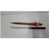 Image 1 : Southeast Asian Bolo Knife or Short Sword With Carved Wooden Handle and Sheath