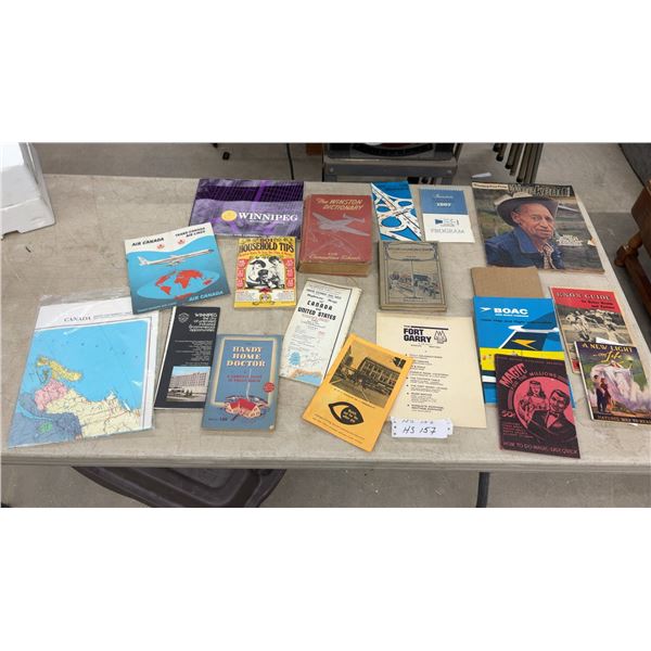 Vintage Ephemera Lot: Winnipeg Free Press Weekend Magazine 1978, Maps, Air Canada, BOAC and More
