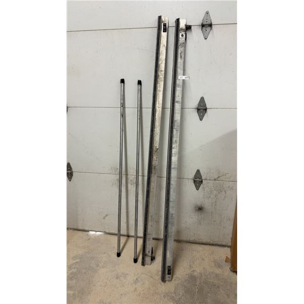 2 Aluminum Track 76" Guide Rails, With Anti-Splinter Strips and 2 Support Poles, 59"