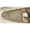 Image 4 : Vintage Algonquin-Style Wooden Snowshoes with Rawhide Lacing and Fabric Bindings, 59" x 12"