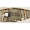 Image 5 : Vintage Algonquin-Style Wooden Snowshoes with Rawhide Lacing and Fabric Bindings, 59" x 12"