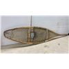 Image 6 : Vintage Algonquin-Style Wooden Snowshoes with Rawhide Lacing and Fabric Bindings, 59" x 12"
