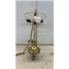 Image 2 : Pair of Brass Hanging Light Fixtures w/ 2-Light Sockets, Bulbs, & Chains, Approximately 22" Tall.